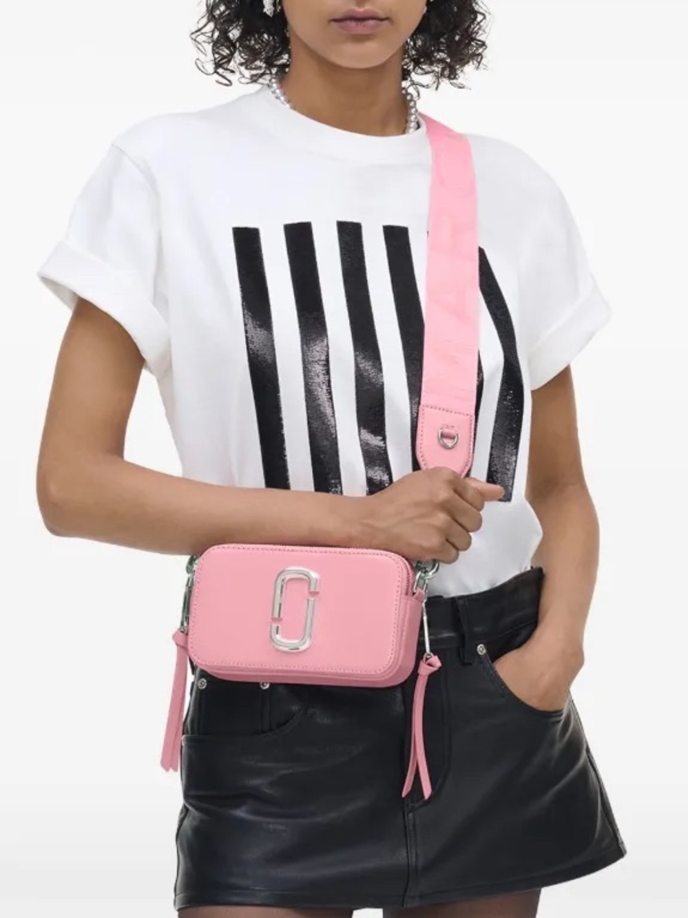‼️Marc Jacobs Snapshot Pink Leather Crossbody Bag